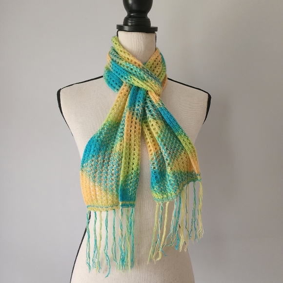 Peruvian Alpaca Genuino Hand Made Ombre Fringed Scarf - Picture 4 of 7